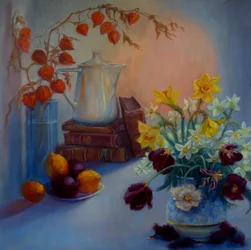 Naturaleza muerta con libros, 2018